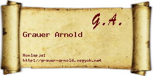 Grauer Arnold névjegykártya